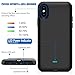 iPhone X Battery Case [Support Qi Wireless Charging,Lightning Headphone],Capshi 3000mAh Rechargeable Charging Case Extended Battery Power Bank Portable Backup Charger Case for iPhone X/10-Black