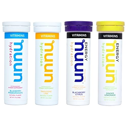 Nuun Hydration: Vitamin + Electrolyte + Caffeine Drink Tablets, Half Caf Mixed Flavor Pack, Box of 4 Tubes (48 servings), Enhanced Formula with a Kick Health & Household, Vitamins & Dietary Supplements, Multi & Prenatal Vitamins, Multiple Vitamin-Mineral Supplements