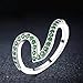 Emerald Birthstone Ring for women-Copper Round Cubic White Zirconia Solitaire Wedding Engagement May Birthstone Ring Size 8 for Women