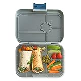 YUMBOX TAPAS Larger Size (Flat Iron Gray) Leakproof Bento lunch box with 4 compartment non-illustrated food tray for Adults, Teens & Pre-teens