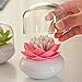 Bloss Cotton Swab Holder Lotus Q-tip Dispenser Decorative Bathroom Accessories, Pink