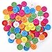 Mahaohao 100pcs Mixed Wooden Buttons in Bulk Buttons for Crafts Mixed Buttons Round Shape 20mm/0.78