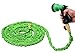 IBeaty Lightweight 100ft Expandable Garden Hose Magic Flexible Water Hose with 3/4Inch Solid Brass Ends 8 Position Spray Nozzle Green