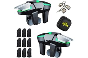 Mikirini 13 in 1 Mobile Phone Gaming Triggers Combo Kits for iPhones/Android Phones, Mobile Phone Game Controller for PUBG Mobile/Call of Duty/Apex (Metal)