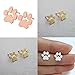 RoseSummer Dogpaw Earring Silver Plated Dog Paw Print Ear Studs Dog Lovers Jewelry (gold)