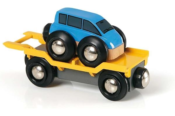 BRIO World 33577 - Car Transporter - 2 Piece Wooden Toy Train Set | Child's Imagination Igniter | FSC Certified | Ideal for K