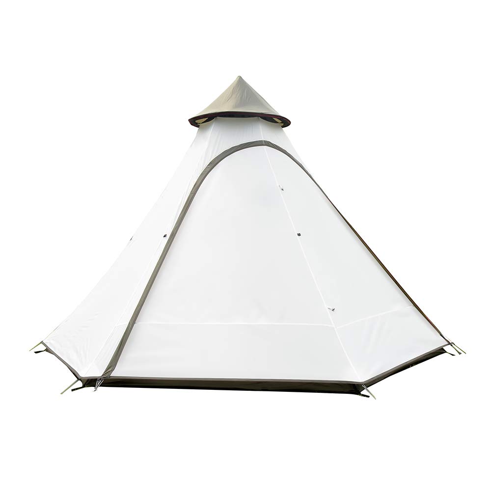 インディアンワンポールテント 4人用収納コンパクト簡単設営 B07d317vmj Teepee Vidalido 白グレー テント本体 期間限定お試し価格