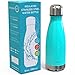 Stainless Steel Water Bottle for Kids School: 12 oz Double Wall Insulated Cola Bottle Shape for Cold and Warm Drinks, BPA Free Metal Sports Bottle For Boys, Girls & Women (Aqua Blue, 12 oz)