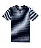 Lucky Brand Men's Slub Notch Tee In Indigo Stripe, Multi, X-Large