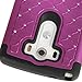 Style4U LG G3 Case, LG G3 Bling Case LG G3 Studded Rhinestone Crystal Bling Hybrid Armor Case Cover for LG G3 with 1 HD Screen Protector and 1 Stylus [Purple/Black]