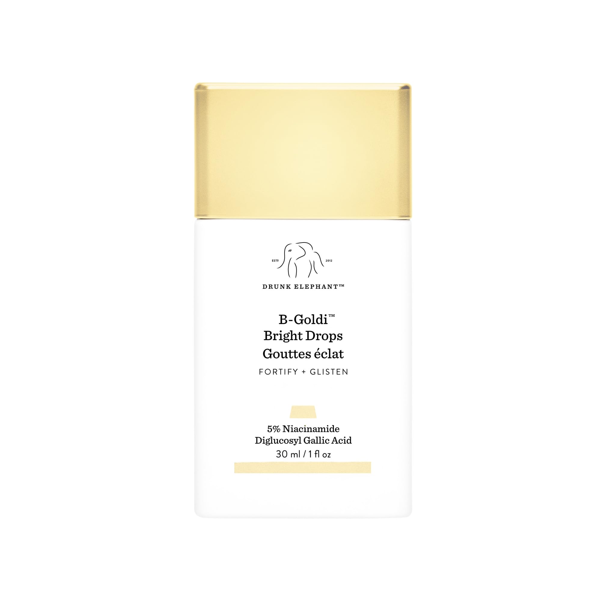 Drunk Elephant B-Goldi Bright Drops - 30 ml/1 fl oz - Illuminating Color Serum Drops - Clean Clinical Skincare - Cruelty-Free - Dermatologist-Tested - Free of Essential Oils, Silicones, and Fragrance