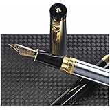 Dryden Luxury Fountain Pen [METALLIC SILVER] | Modern Classic Limited Edition | Executive Fountain Pens Set | Vintage Pens Collection | Business Gift Pen | Calligraphy | Ink Refill Converter