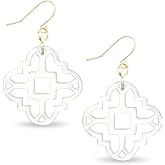 ZENZII Modern Mosaic Acrylic Resin Drop Dangle Earrings for Women Fashion Jewelry