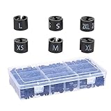 Pack of 450 Hanger Size Markers - Assorted Clip Hanger Marker Tags with Storage Box for Garment Size Identifying and Organizing, Black