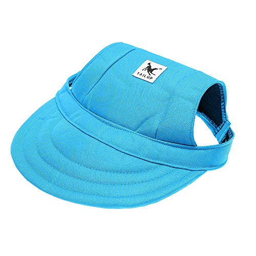Dog Hat Pet Baseball Cap/ Dogs Sport Hat / Visor Cap with Ear Holes and Chin Strap for Small Dogs (Size S, Blue) By Happy Hours - Thumbnail 6