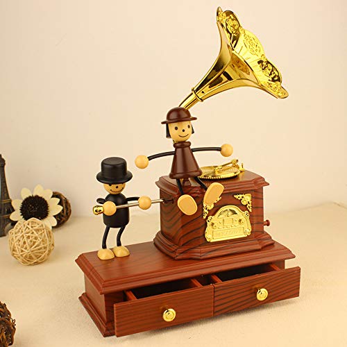 Phonograph Box Festival Birthday Music Box Storage Box Make up Case &Jewelry Box Best Gift Home Decor