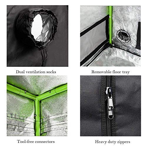 CoolGrows 2x2x4 Feet Small Indoor Mylar Hydroponics Grow Tent (24"x 24"x 48") - Thumbnail 4