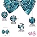 JoJo Siwa Signature Collection Hair Bow Ribbon with Rhinestone Keeper Metallic Mint With Sticker Patch Set Included