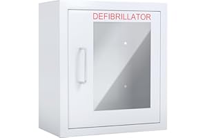 NLShan AED Cabinet, Wall Mount Storage Cabinet with Metal Steel Plate & Magnet Lock, 14 x 7.9 x 14.2 Inch AED Defibrillator Cabinet Cabinet at Home, Office and Nursing Home