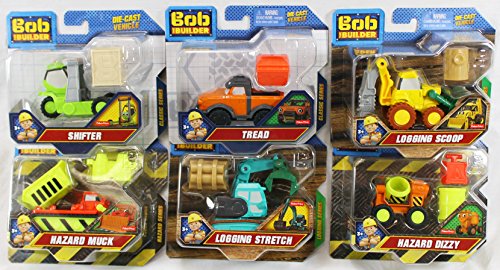 Set of 6: Fisher-Price Bob The Builder Vehicles Tread, Shifter, Dizzy,  Muck, Scoop, Stretch