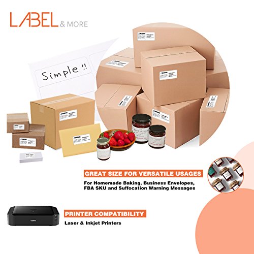2x4 Labels Compatible With Inkjet and Laser Printers 10 Up Labels 2x4 inch Shipping and Address White Mailing Labels Work for UPS USPS FEDEX FBA SKU[100 Sheets 1000 Labels] LABEL&MORE - Thumbnail 6