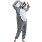 COSUSKET Snug Fit Unisex Adult Onesie Pajamas, Flannel Cosplay Animal One Piece Halloween Costume Sleepwear Homewear
