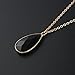 Women's Gold Plated Chain Wrapped Natural Stone Crystal Drop Pendant Necklace (Black)
