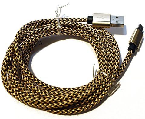 CrioWire Braided micro USB to USB Charging and Sync/Data Cable 6.5ft (USB-3 supported) (Gold)