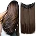 V-Shaped Hair Extensions One Piece U part Synthetic Straight Curly Wave Clips in Hairpiece