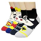 JJMax Women's Superheroes and Villains Cute Cartoon Hero Socks Set, Short Ankle Heroes, One Size