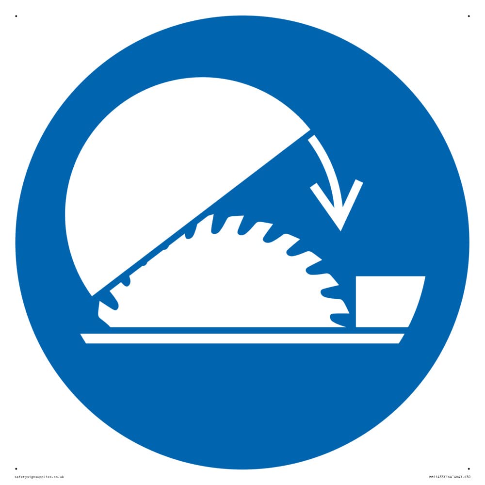Mandatory: Use table saw adjustable guard Sign - 300x300mm - S30