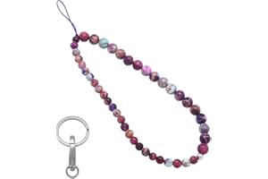 C&L Accessories Beaded Phone Charm Cell Phone Lanyard Wrist Strap Handmade Natural Gemstone