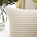 Home Brilliant Rectangular Pillow Cover 12 x 20 Solid Striped Velvet Corduroy Couch Chair Lumbar Pillow Oblong Throw Pillow case for Baby Toddler, 12 x 20, Cream Cheese