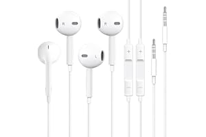 WASABI MANGO 2 Pack-Apple Earbuds Headphones Wired with 3.5mm Plug [Apple MFi Certified] Earphones with Mic, Volume Control Compatible with iPhone,iPad,iPod,Computer,MP3/4,Android and Most 3.5mm Audio Devices