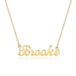M MOOHAM Stainless Steel Brooke Name Necklace - 18K