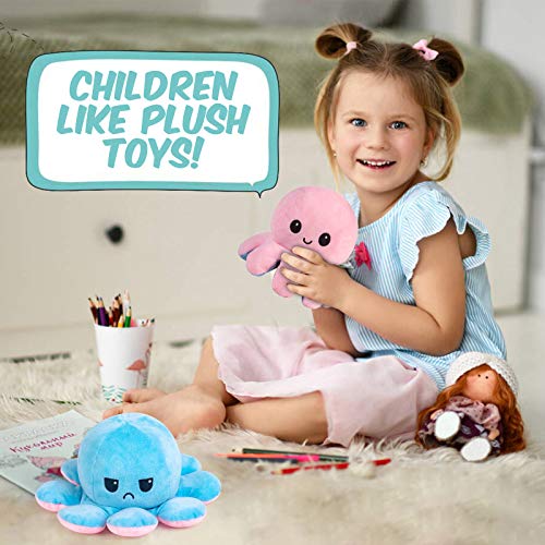 Thedttoy Reversible Octopus Plüsch Soft Toys Doppelseitige Flip Mood Reversible Octopus Plüsch Kuscheltiere Puppe… – Bild 3