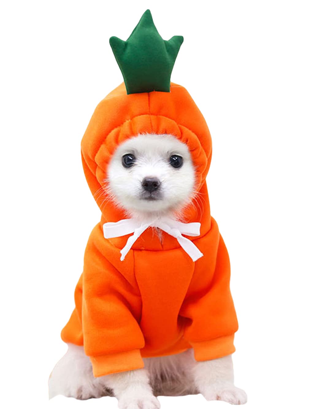 XIAOYU Carrot Pet Costume Christmas Dog Fun Fruit Hoodie Fleece Dog Sweatshirt for Halloween Cosplay Puppy Jumpsuit Cat Clothes(M)