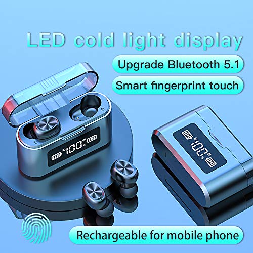 gdfh Bluetooth 5.1 Wireless Earbuds with Wireless Charging Case Waterproof TWS Stereo Headphones in Ear Built in Mic Headset Premium Sound with Deep Bass for Sport