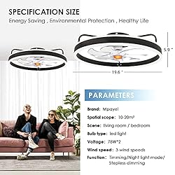 Mpayel Low Profile Ceiling Fans with Lights Remote