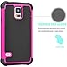 Tekcoo Galaxy S5 Case, [Tmajor] Sturdy [Hot Pink/Black] Shock Absorbing Hybrid Rubber Plastic Impact Defender Rugged Slim Hard Case Cover Bumper for Samsung Galaxy S5 S V I9600 GS5 All Carriers