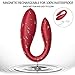 G-Spot Vibrators, Xocity, Clitoral Nipple Anal Vagina Vibrator with 10 Vibrations 10M Remote Control, Adult Sex Toys with Dual Motors for Women Men Male Female Couples Play, Frosted Red