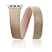 Apple Watch Band,Thankscase 38mm Double Tour Genuine Leather Strap Wrist Band Replacement,Top quality Metal Clasp for Apple Watch All Models Only fit 38mm.(Gold L)