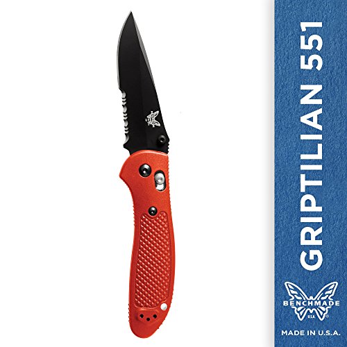 Benchmade - griptilian 551 knife, serrated drop-point, …