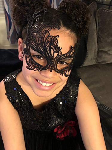 image for Honbay 2PCS Sexy Black Lace Masks for Masquerade Proms Hallowmas Party