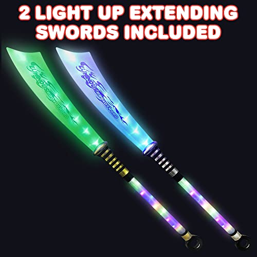 ArtCreativity Light Up Toy Swords for Kids Extendable with Movement