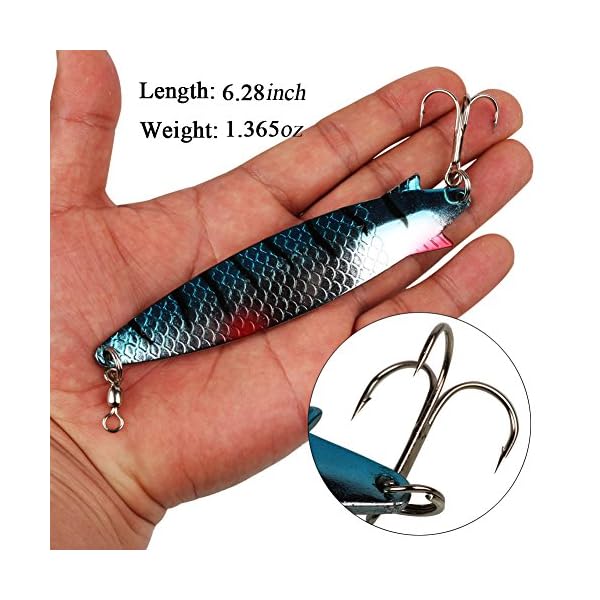 YONGZHI-589inch-Metal-Fishing-Spoons-LuresSaltwater-Hard-Spinners-Casting-Sinking-Lures-for-Northern-Pike-Salmon-Walleye-and-Largemouth-BassPack-of-4