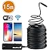 BlueFire Super Long Semi-Rigid Flexible Wireless Endoscope WiFi Borescope 2 MP HD Resolutions Inspection Camera Snake Camera for Android and iOS Smartphone, iPhone, Samsung, iPad, Tablet (49.2 FT)