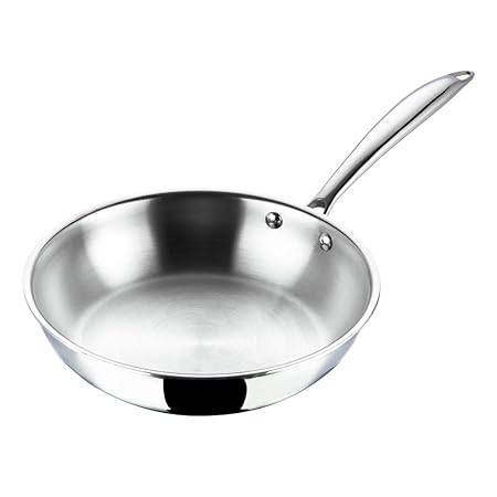 Vinod Platinum Triply Stainless Steel Fry Pan - 24 cm