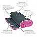 Youphoria Yoga Microfiber Non-Slip Towel - Hot Yoga Mat Towel for Enhanced Grip and Sweat Absorption - Gray with Pink Stitching