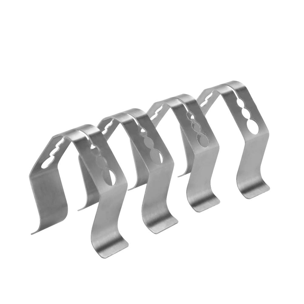 Calayu Grill Thermometer Holder, Clip Stainless Steel Clip Holder for Meat Thermometer Sample with 3 Holes for BBQ, Oven, Grill